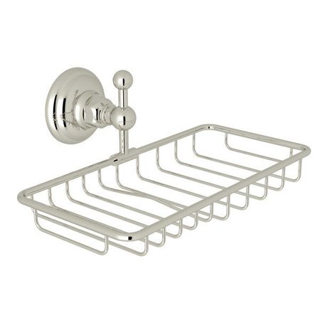 ROHL Italian Bath Wall Mounted Double Soap Basket Holder In Polished Nickel A1493PN